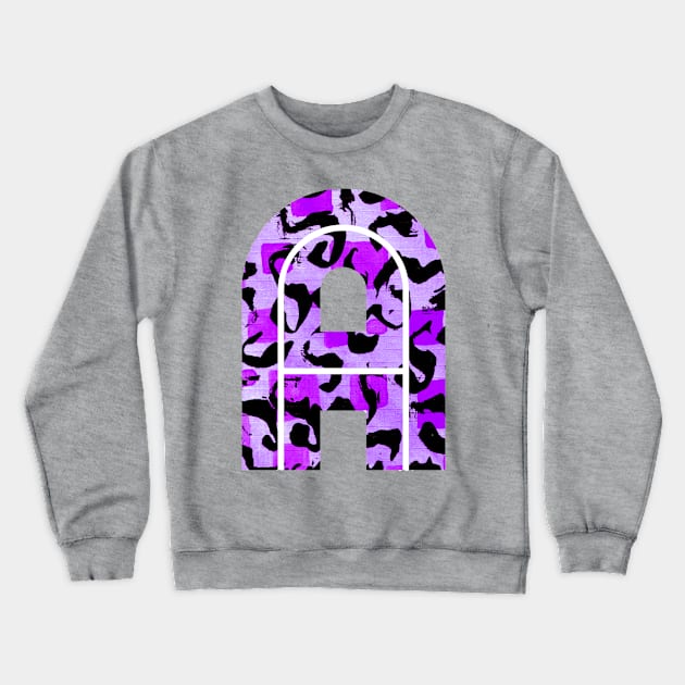 Abstract Letter A Watercolour Leopard Print Alphabet Crewneck Sweatshirt by Squeeb Creative